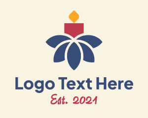 Religious - Colorful Flower Candle logo design