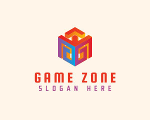 3D Gaming Cube logo design