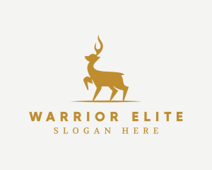 Reindeer - Gold Deer Animal logo design