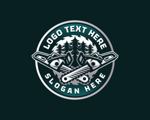 Industrial - Chainsaw Lumberjack Tree logo design