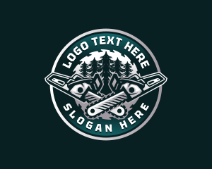 Chainsaw Lumberjack Tree Logo