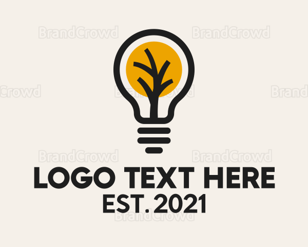 Tree Light Bulb Logo