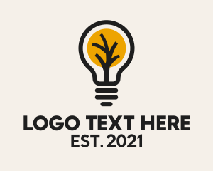 Glow - Tree Light Bulb logo design