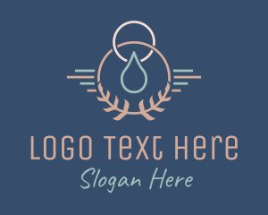 Scent - Laurel Leaf Droplet logo design