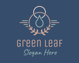 Laurel Leaf Droplet  logo design