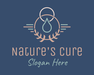 Naturopath - Laurel Leaf Droplet logo design