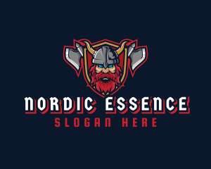 Nordic - Viking Axe Warrior Cosplay logo design