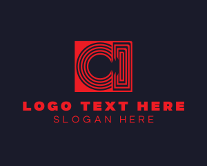 Electronics - Labyrinth Letter Maze logo design