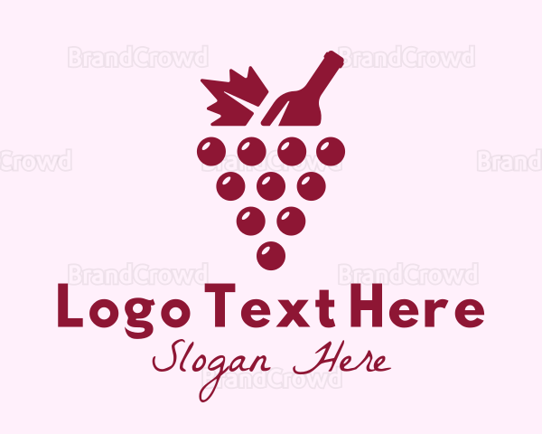 Grape Winery Bottle Logo