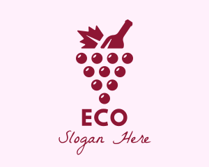 Grape Winery Bottle Logo