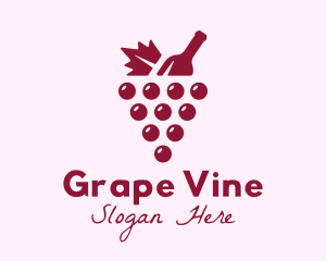 Grapes - Grape Winery Bottle logo design