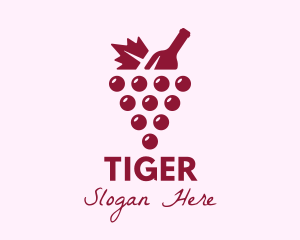 Wine - Grape Winery Bottle logo design