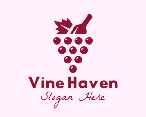 Grape Winery Bottle logo design