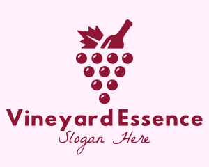 Grape Winery Bottle logo design