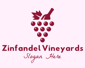 Grape Winery Bottle logo design