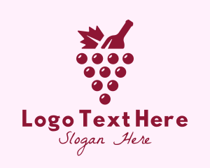 Grape Winery Bottle Logo