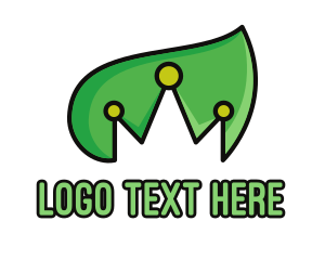 Negative Space - Eco Leaf Crown logo design