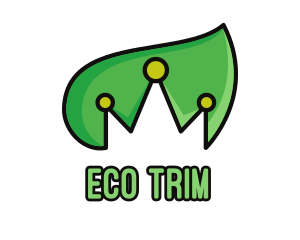 Eco Leaf Crown logo design