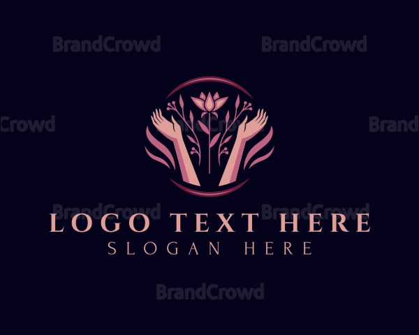 Elegant Flower Hands Logo