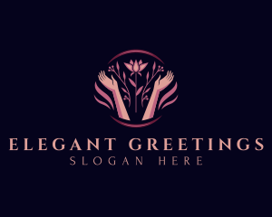 Elegant Flower Hands logo design