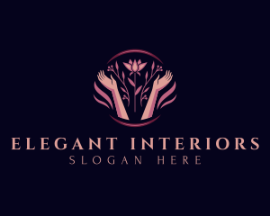 Elegant Flower Hands logo design