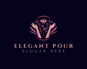 Elegant Flower Hands logo design