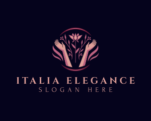 Elegant Flower Hands logo design