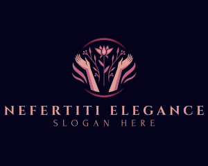 Elegant Flower Hands logo design