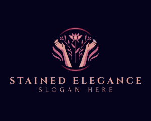 Elegant Flower Hands logo design