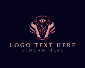 Elegant Flower Hands Logo