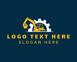 Digger - Gear Excavator Construction logo design