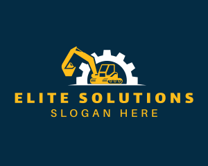 Gear Excavator Construction logo design