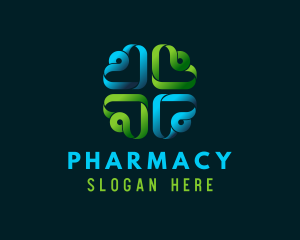 Ribbon Clover Community Pharmacy logo design