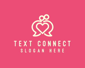 Texting - Communication Lovely Couple logo design