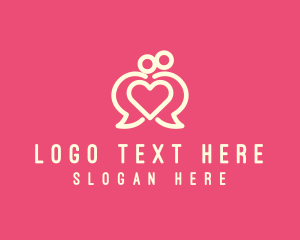Texting - Communication Lovely Couple logo design