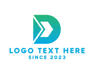 Letter D - Blue Green Arrow D logo design