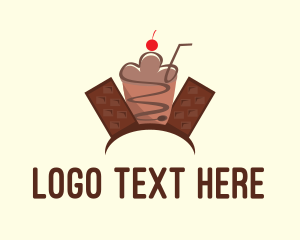 Dessert Bar - Sweet Chocolate Milkshake logo design