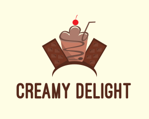Milkshake - Sweet Chocolate Milkshake logo design