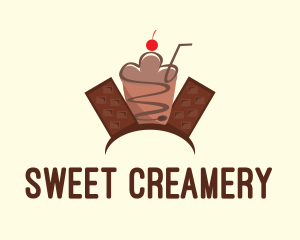 Sweet Chocolate Milkshake  logo design