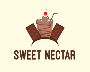 Sweet Chocolate Milkshake  logo design