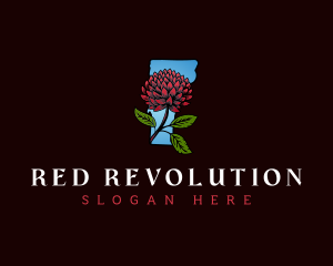 Vermont Red Clover Flower logo design