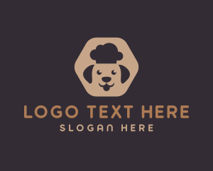 Negative Space - Dog Chef Hexagon logo design