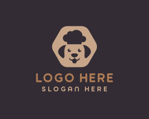 Puppy - Dog Chef Hexagon logo design