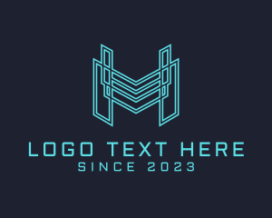 Blue - Technology Startup Letter logo design