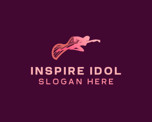 Idol - Pink Superhero Lady logo design