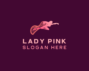 Pink Superhero Lady logo design