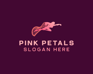 Pink Superhero Lady logo design