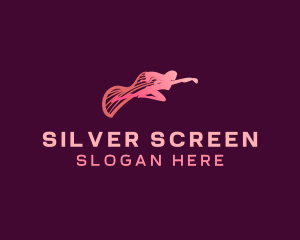 Movie Production - Pink Superhero Lady logo design