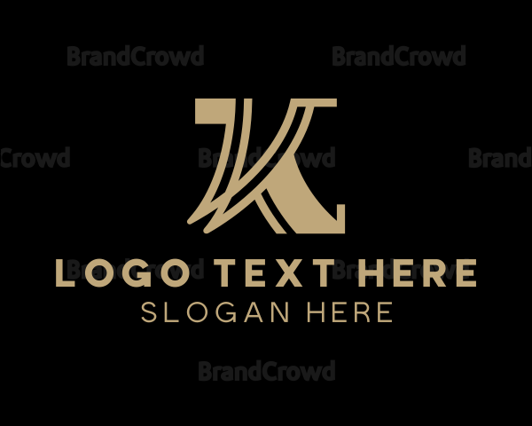 Golden Luxury Hotel Letter K Logo