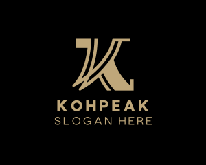 Golden Luxury Hotel Letter K logo design